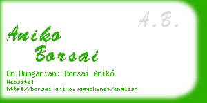 aniko borsai business card